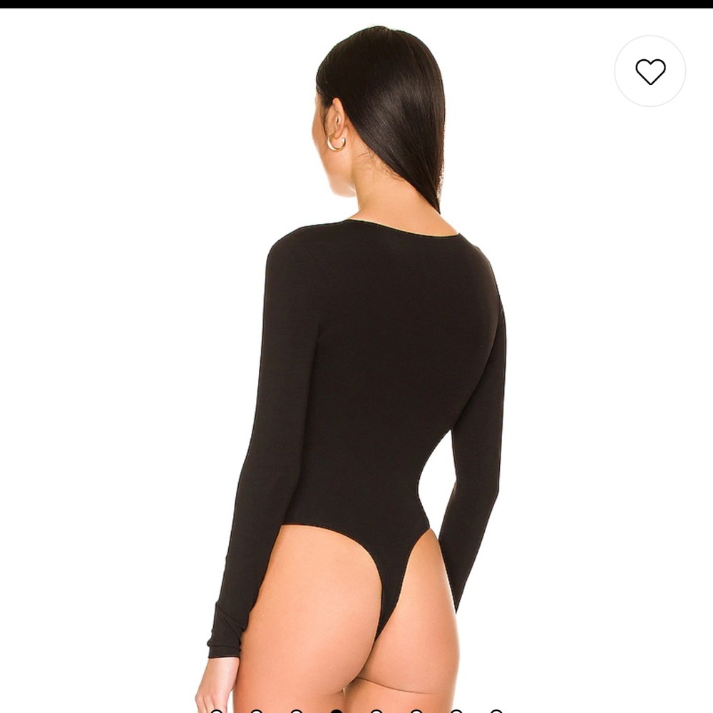 All The Way Deep V Neck Bodysuit in Black - Picture 4 of 8